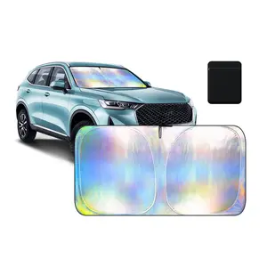 itutn Foldable Car Windshield Sun shade for Fall, Portable Foldable Car Windshield Double-layer Sunshade, Car Exterior Accessories for Cooling & Protecting from UV Rays, Car Accessories, Car Sunshade Gadgets