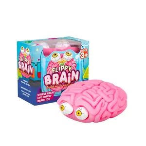 Flippy Brain Squishy Eye Popping Toy – Funny Squeeze Stress Relief Eyeball Popper, Sensory Toy for Kids and Adults, Christmas Stocking Stuffers, Party Favors, Fun Gag Toys