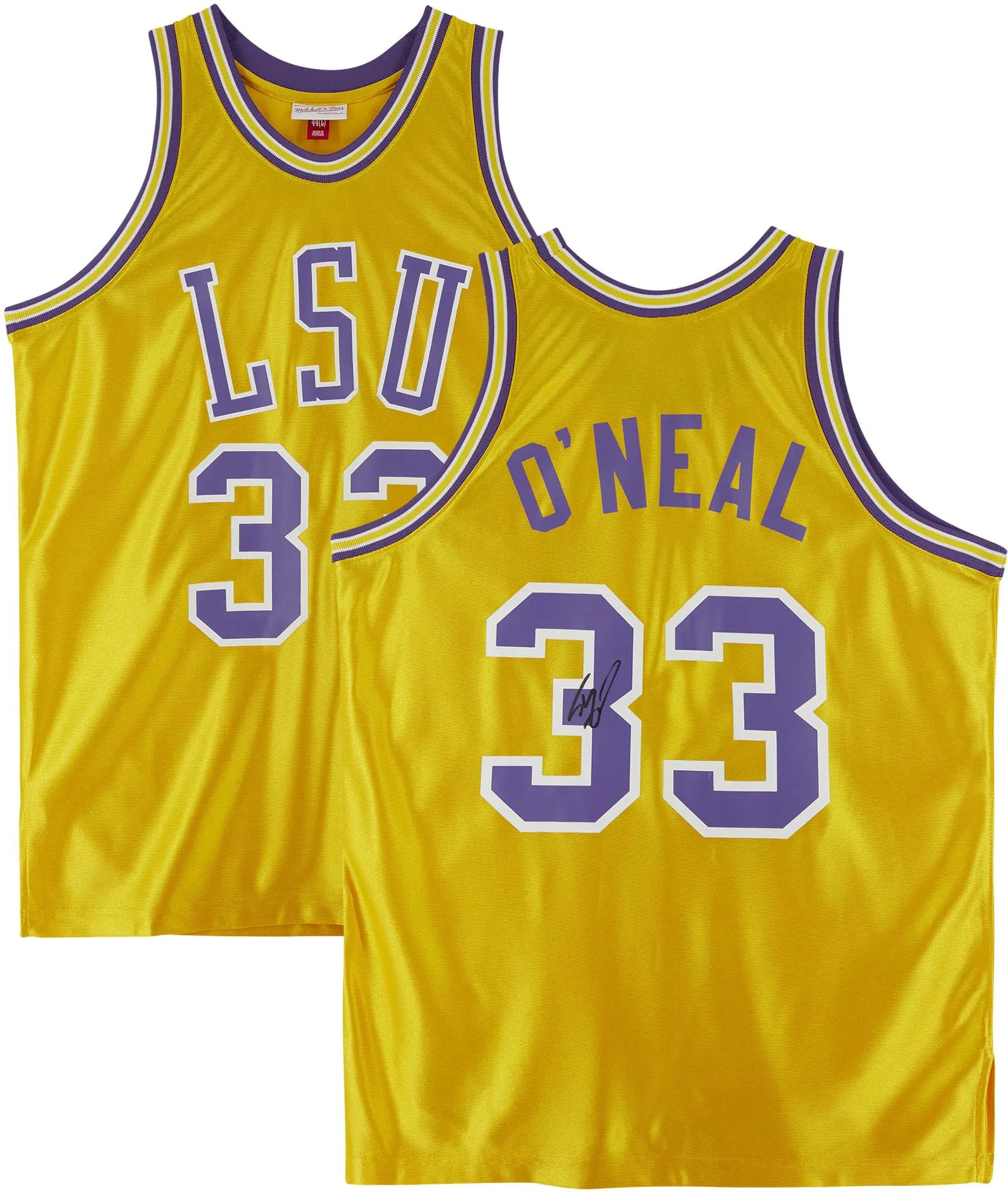 Shaquille O'Neal Louisiana State University Tigers Mitchell & Ness Home Gold 1990 Authentic Jersey - Fanatics Authentic Certified - NBA Memorabilia