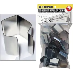 Screen Installer Clips - 20 Pack for Rescreening Patio, Lanai, Door, Window, or Garage Screens- Screen Retainer Clips Help DIY Install (20 Pieces)