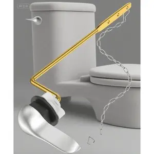 Toilet Tank Flush Handle Replacement Kit, Side Mount Lever with Adjustable Chain, Durable Toilet Repair Parts for Standard Tanks, Easy Install Flusher Mechanism, Universal Fit for Most Toilet Models