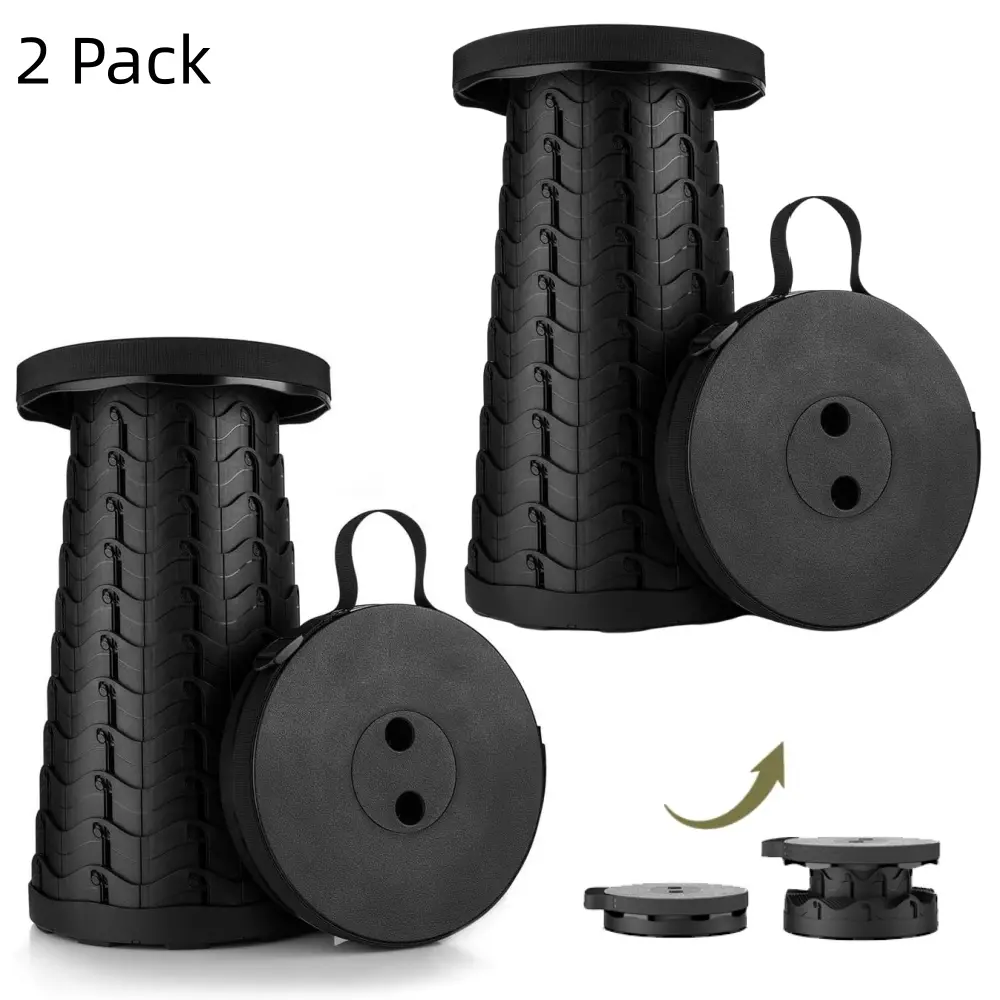 2 Pack Collapsible Stool 400lbs Max Weight Lightweight But Sturdy Portable Retractable Folding Telescoping Foldable Camping Stool for Adults Gift Indoor Outdoor Fishing Hiking Travel BBQ Stock Up Value Pack TikTokShopBlackFriday Christmas Gift