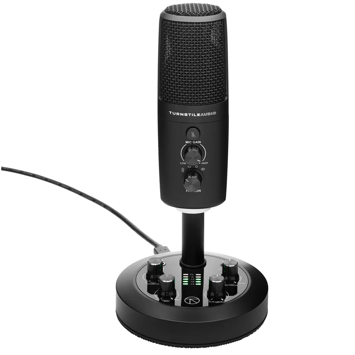 Turnstile Audio Platform Series TAP600 Multi-Pattern USB Microphone, PC, Mac, 4 Polar Patterns, Built-In Meters, Gain Control, Zero Latency, Gaming, Streaming, Podcasts, Twitch, YouTube,