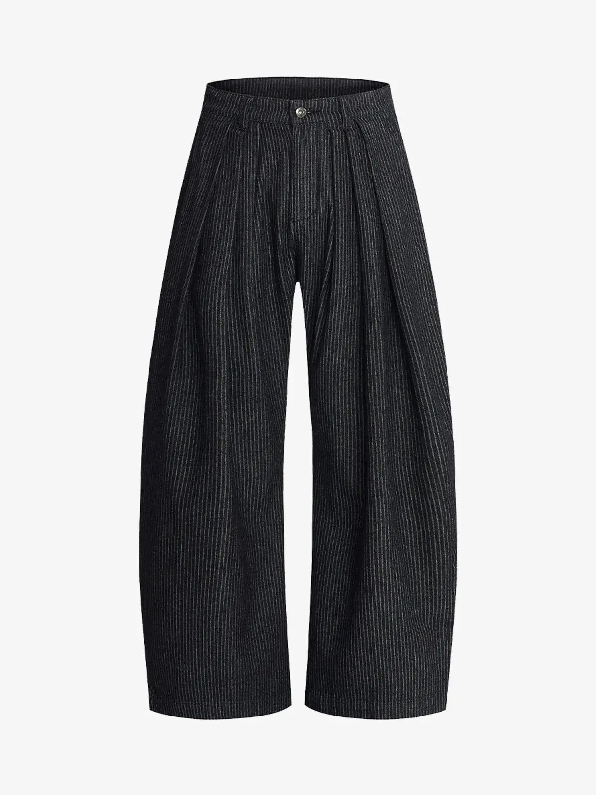 Thesupermade Vintage Pinstripe Pleated Wide-Leg Barrel Pants Thesupermade Vintage Pinstripe Pleated Wide-Leg Barrel Pants