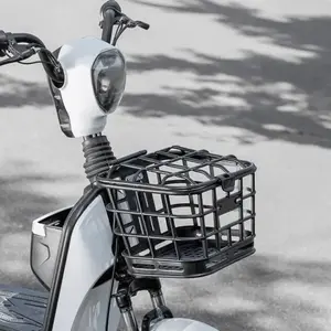 1 Set Large Capacity Anti Extrusion Bike Front Basket Black PC Detachable Bike Basket With Lid For Electric Bike