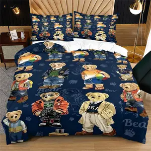 Teddy Bear Themed Duvet Cover Sets (Including 1 Duvet Cover And 1 Or 2 Pillowcases), Soft And Comfortable Bedding, Suitable For Decorating Rooms And Bedrooms For Children And Young People