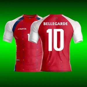 Men's #10 BELLEGARDE Haiti National Soccer Team Jersey Red & Blue - 2025 2026 Collection Edition Soccer Jerseys Game Day Outfit, Sports Clothing 3D Print Unisex, Jersey For Football Fans, Gift for him