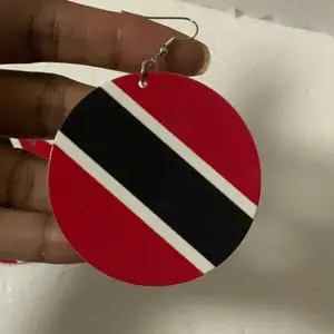 Trinidad and Tobago flag wooden earring statement jewelry jewellery