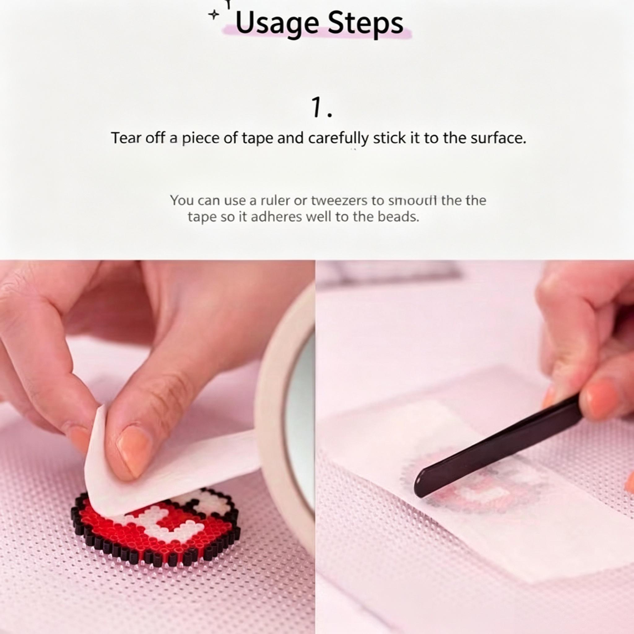 Heat-Resistant Fuse Bead Masking Adhesive Tape Set - Self-Adhesive, No-Residue Craft Tape for Pixel DIY Projects, Self Adhesive Tape