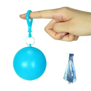 Portable Outdoor Raincoat Ball, 1 Count Disposable Emergency Rain Poncho for Camping and Fishing, Keychain Raincoat for Easy Storage