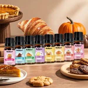 Benatu Bakery & Holiday Fragrance Oils | Creamy Vanilla, Eggnog Cake, Caramel , Pumpkin & Gingerbread - Multipurpose Use for Diffusers, Candles, Soaps, Home Aroma 10ml