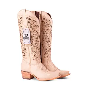 AT-05 Yennis Style – Genuine Leather Cowboy Boot for Women in Orix Color | Marie RT Last | Leather Sole