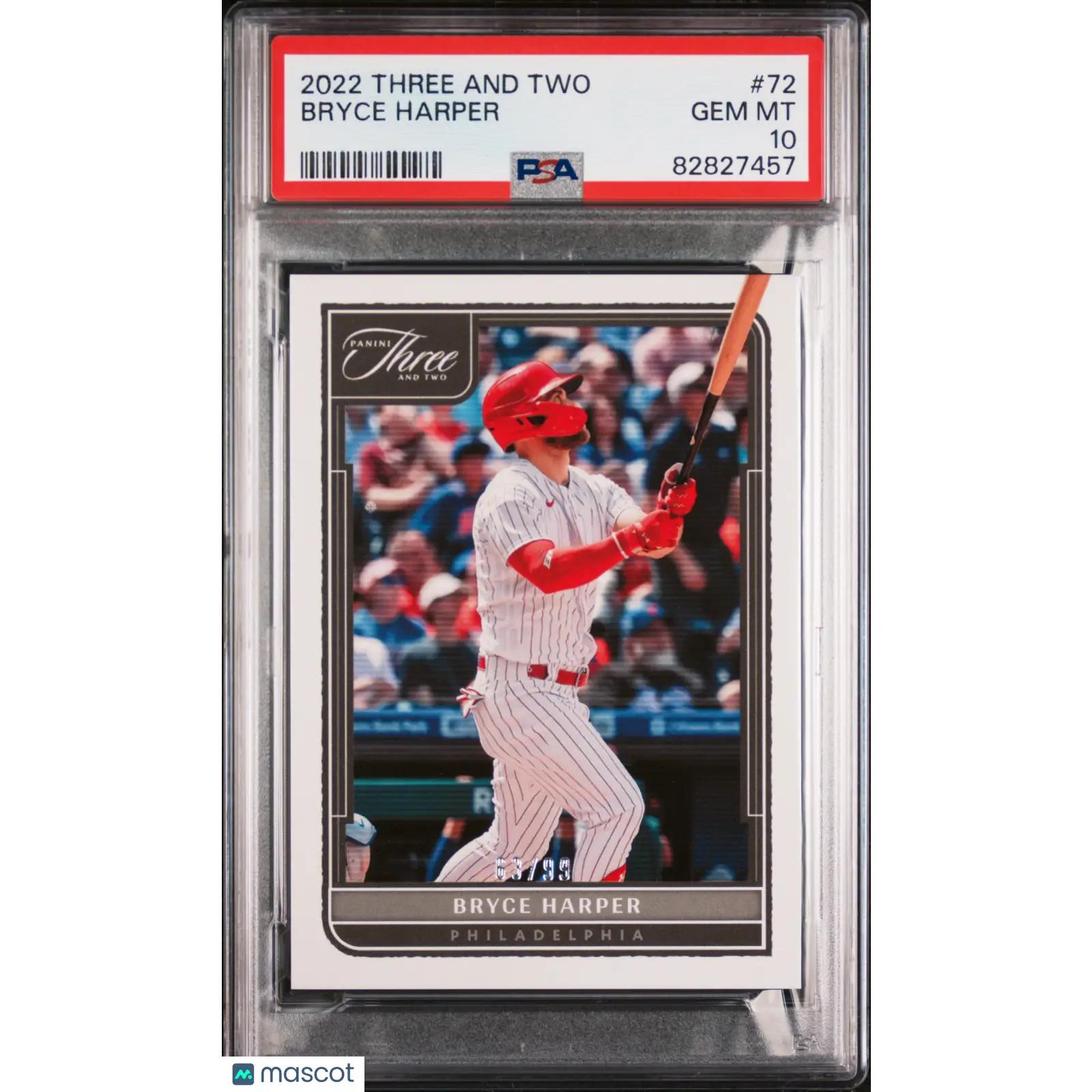 Bryce Harper PSA 2022 Panini Three And Two /99 #72 10