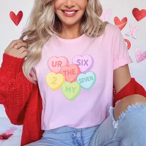 Conversation Candy Hearts Vday Shirt, 67 Hearts Tee for Teen, Valentines Party Shirt Gift for Girl G