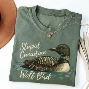 Stupid Canadian Wolf Bird Shirt, Hockey Romance Fan Gift, Team Hollanov Tee, Sarcastic Animal Graphic Sweatshirt, Game Day T-Shirt