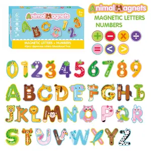 Animal & Alphabet Fridge Magnets, 48pcs/set Cute Animal & Capital Letters Magnetic Alphabet Fridge Toy, Early Learning Materials for School Age Children, Refrigerator Decorating Magnet, Decor