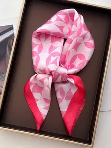 High-Quality Satin Square Towel, New Spring Fashion Women's Headscarf Heart, Versatile Accessory for Bags Belts Ribbons Hairbands Scarves