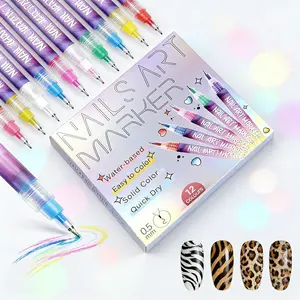 Holiday-Christmas gift Cutics Doodle Pen for DIY Nail Art Drying Quickly Acrylic Painting and 3D Dot Embroidery mma acrylic nail - On Nails Quick Drying Dot Stitching Nail Art Pen for Home & Salon DIY, Nails Care Cutics Manicure Polish Cosmetic