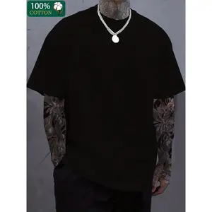 Men's Heavyweight Cotton T-Shirt, Fashion Casual Crew Neck Short Sleeve Tee, Workout Tops, Gym Wear, Streetwear, Men's T Shirts, Soft Mens Clothes Menswear Tshirt Gamis Crewneck Shortsleeve Tropical