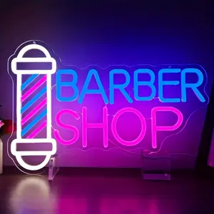 Barber Shop Neon Sign, USB Powered LED Neon Sign, Wall Mounted, Adjustable, Home Decor, Festival Decoration, Gift for Barbers, Home Decor Lighting