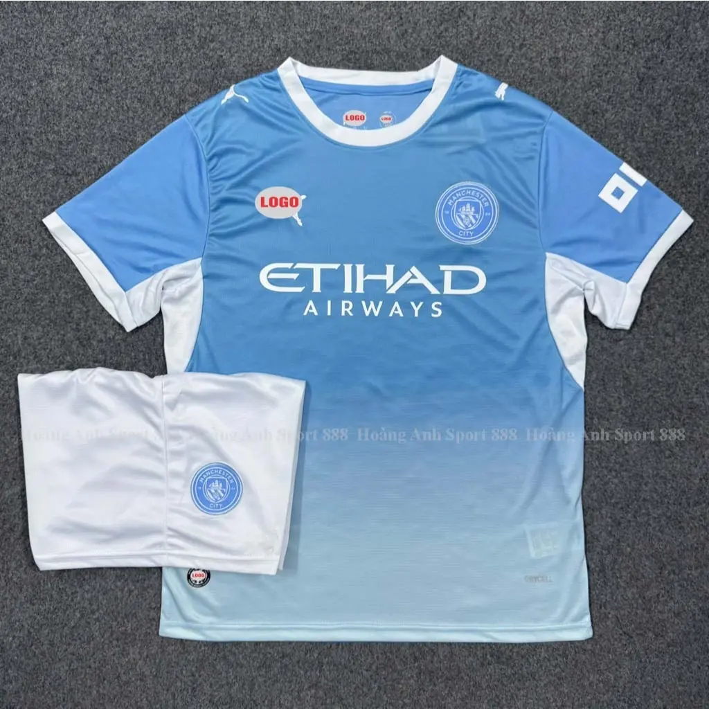 Sky Blue Football Jersey & Shorts Set – Premium Thai Polyester Fabric, Breathable Soccer Kit