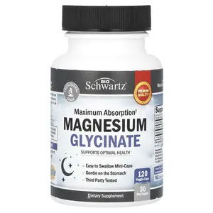 BioSchwartz Maximum Absorption Magnesium Glycinate, 120 Veggie Caps