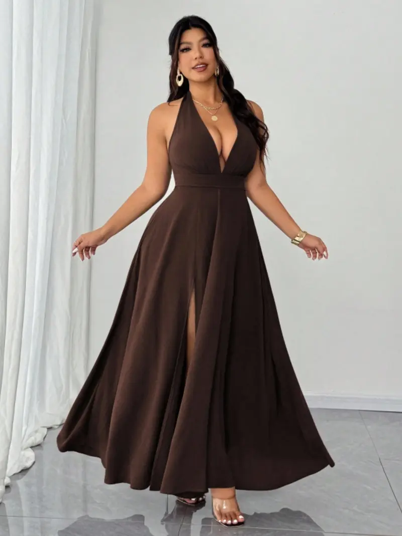 long halter dress massimo dutti - TikTok Shop