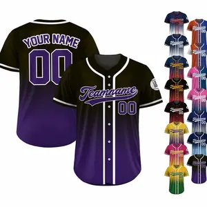Gradient Custom Baseball Jersey, Personalized Team Name And Number, Stylish Game Day Outfit, Unisex Casual Streetwear, Sportswear Uniform