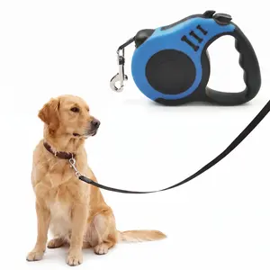 Automatic Extending Dog Leash with Quick Lock & Release Buttons, Durable Nylon Traction Belt for Daily Walking and Training, Tangle-Free Pet Lead, 3m & 5m Nylon Rope