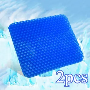 2pcs Comfortable Gel Cooling Cushion Double Faced Honeycomb Breathable Non-Slip Cover Easy To Clean For Home Office Car Wheelchair