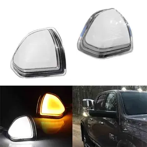 2PCS Clear Lens Front Switchback LED Side Mirror DRL Signal Lights For Dodge Ram 1500 2500 3500 Replace OEM 68302828AA 68302829AA