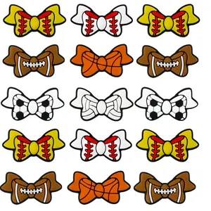 Sports Themed Silicone Beads, 10pcs/set Cute Bowknot Design Beads, DIY Jewelry Making Supplies for Bracelet & Necklace & Keychain