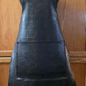 Adult One Size Fits Most Full Front Faux Snake Skin Leather Baking/ Hairstylist Apron with Brushed Metal Hardware