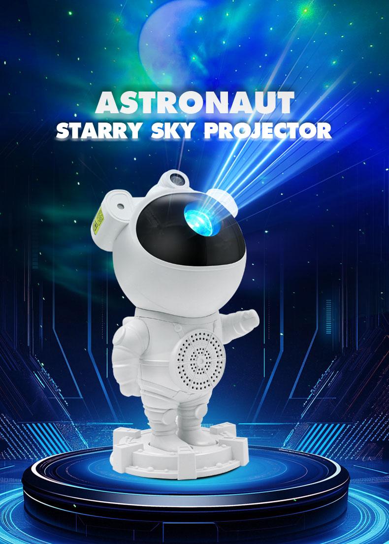 Galaxy Astronaut Projector Lamp with Bluetooth Music Speaker Timer Nebula Star Space Projector Night Light for Kids Gift Home Decor White Noise Room Remote Control