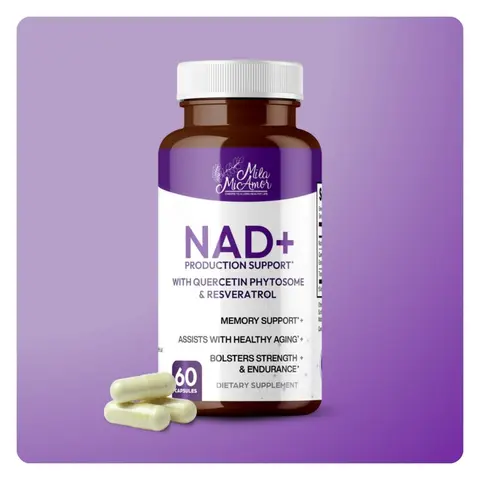 NAD+ Cellular Energy & Anti-Aging Supplement | Boost Energy, Focus & Longevity | Supports Mitochondrial Health, DNA Repair & Brain Function | 60 Capsules