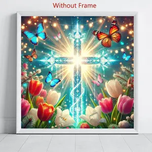 5D DIY Diamond Painting Kit, Saint Croix Pattern, Round Acrylic Gems, Floral Design, Art, Beginner Friendly, Home Wall Decor Handmade Gifts