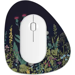 Small Mouse Pad 6 x 7 In, Irregular Mini Mouse Pad with Non-Slip Rubber Base, Waterproof Compact Mouse Mat for Laptop, Computer, Wireless Mouse & Keyboard, for Home, Office & Travel, Midnight Flowers