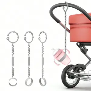 Silicone Baby Bottle Strap, Anti-Loss Chain for Water Bottles & Toys, Compatible with Strollers High Chairs Car Seats, BPA-Free Material, Stroller Connectors