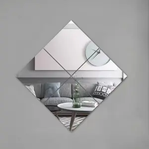 Breakproof Acrylic Mirror, Wall Hanging Mirror, 20x20 Cm Self-Adhesive Wall Mount Makeup Mirror, Ideal for Dressing Table and Hair Styling Area