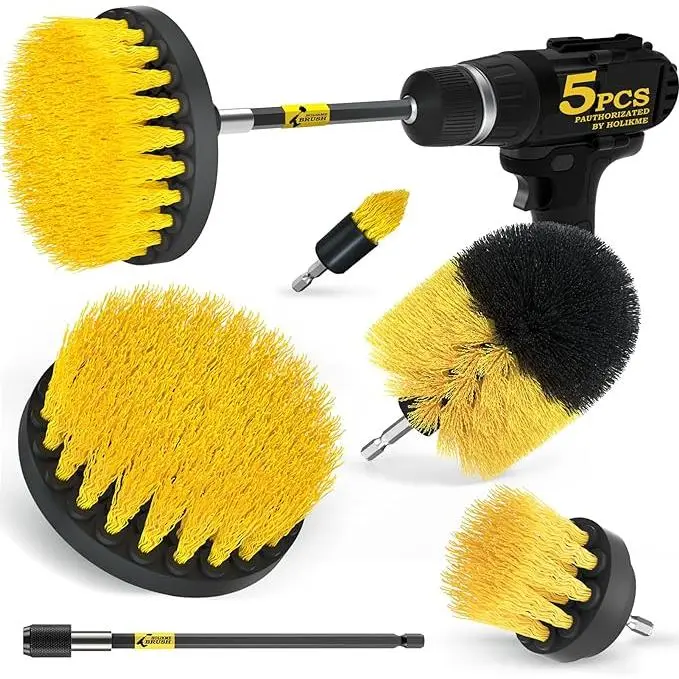 5 Pack Drill Brush Power Scrubber Cleaning Brush Extended Long Attachment Set All Purpose...
