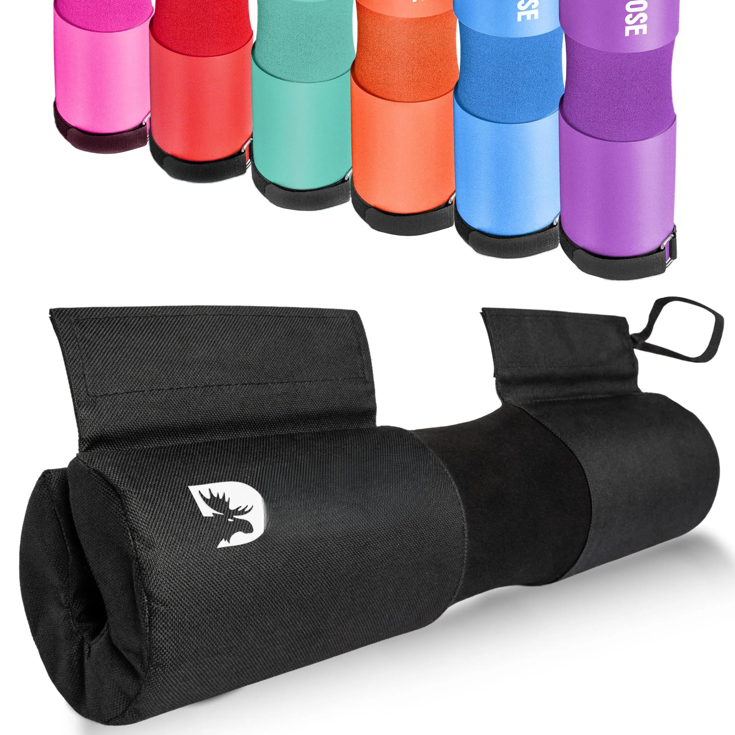 Barbell Pad For Thrust  Squat & Lunges - Non-slip Thick Foam Cushion Neck And Support With Two Straps Leg Day Fits All Olympic Bars Smith Machine