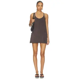Free People x FP Movement Hot Shot Mini Romper Dress in Chocolate