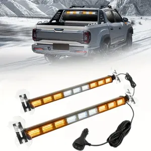 Christmas car decoration upgrade can switch 4-color light bar, with 27 flashing modes, 162 LEDs, windshield 2-in-1 sun visor light, with disassembly function, dual switch car plug, suitable for trucks, construction vehicles, 12-24V automotive supplies