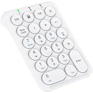 KP08  Numeric Keypad, 22   Number Pad Portable Number Keyboard, USB-C Rechargeable Numpad, Round Key, Data Entry, Compatible with Laptop, PC Desktop, , Surface,Tablet