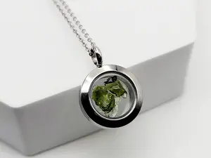 Crystal Moldavite Necklace Stainless Steel Gold/ Silver & rose Gold Daily