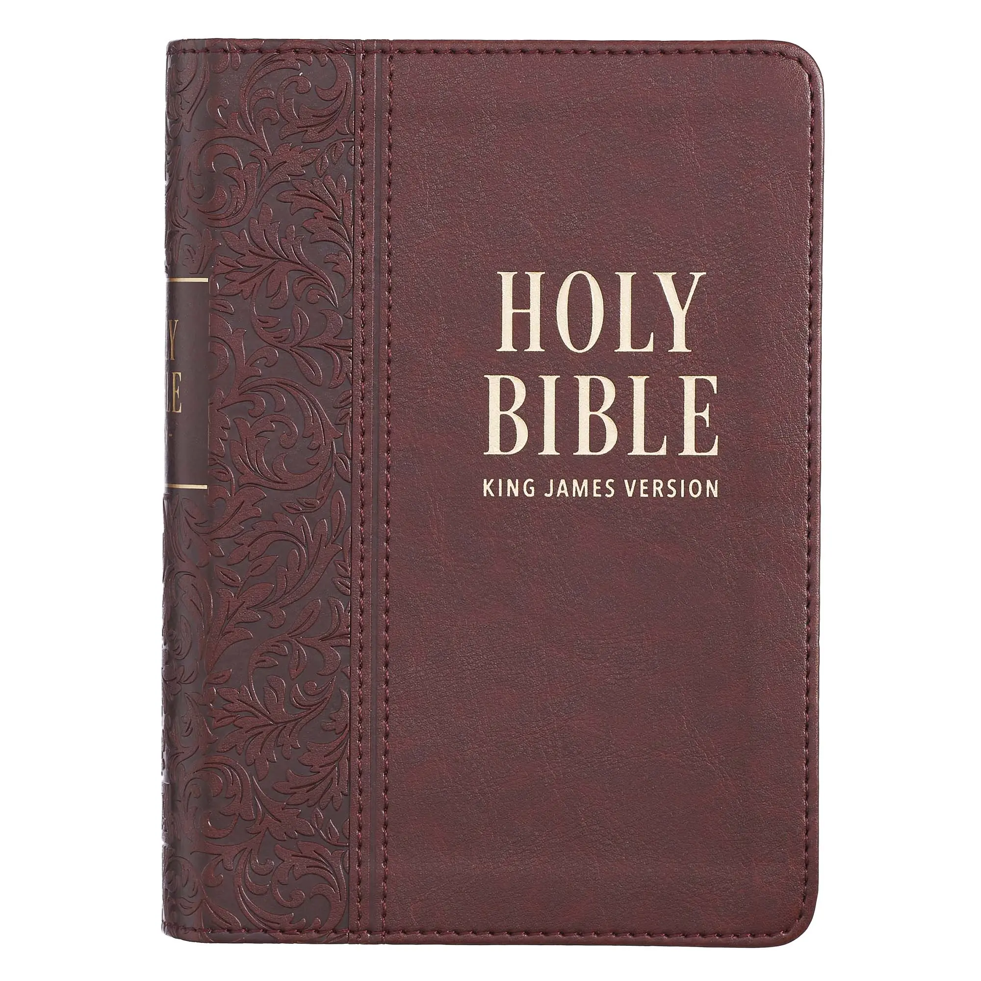 Medium Brown Faux Leather Large Print Compact King James Version Bible
