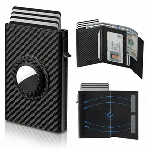 Mens Wallet Card Holder,Smart Pop-Up Leather Card Holder Wallet,Quick Access,RFID Blocking Slim Minimalist-6-9 Card Capacity&Cash Slot,Perfect Valentine’s Day Gift & Birthday Gift