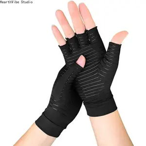 Premium Arthritis Compression Gloves for Women & Men - Fingerless Hand Support Gloves for Joint Pain Relief, Carpal Tunnel, Computer Typing & Gaming