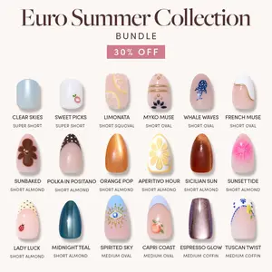 Glamnetic Euro Summer Press-On Nail Full Collection Bundle