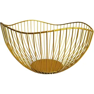 Wire Fruit Basket  Fruit Bowl for Kitchen Counter Wave Fruit Basket Serving Bowl Wire Fruit Dish for Fruits and Veggies